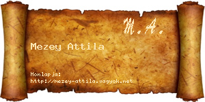 Mezey Attila névjegykártya